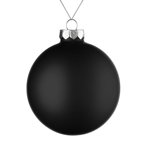 Елочный шар Finery Matt, 10 см, матовый черный 1