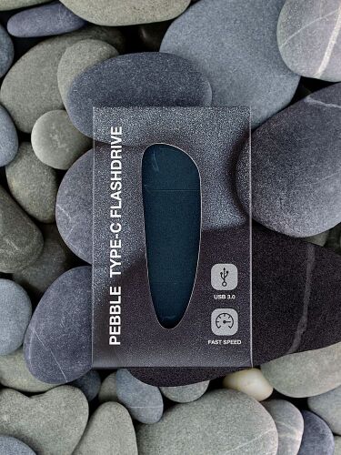 Флешка Pebble Type-C, USB 3.0, серо-синяя, 16 Гб 7
