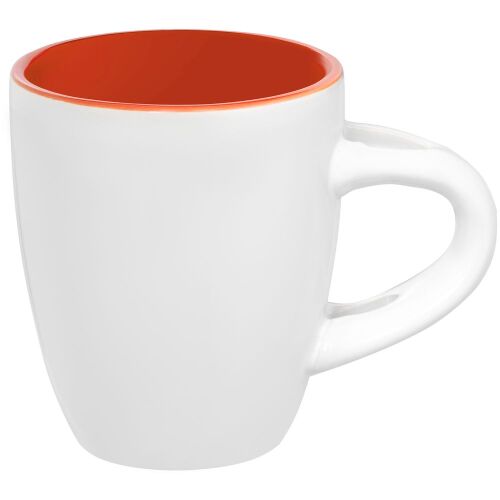 Кофейная кружка Pairy с ложкой, оранжевая с белой 3