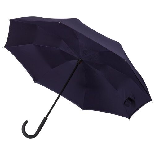 Зонт наоборот Style, трость, темно-синий 1