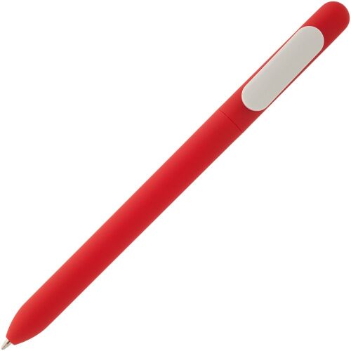 Ручка шариковая Swiper Soft Touch, красная с белым 2