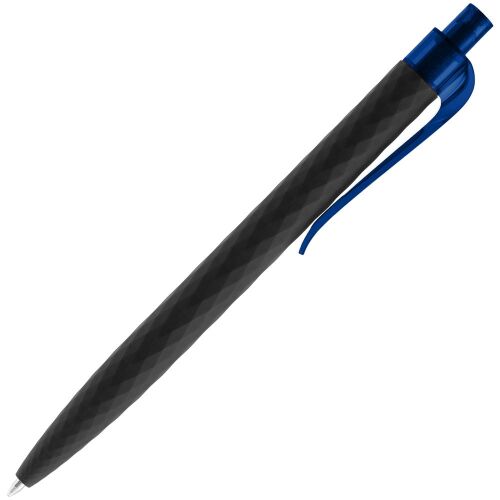 Ручка шариковая Prodir QS01 PRT-P Soft Touch, черная с синим 3