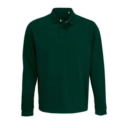 Рубашка поло оверсайз с длинным рукавом Heritage, зеленая, разме 1