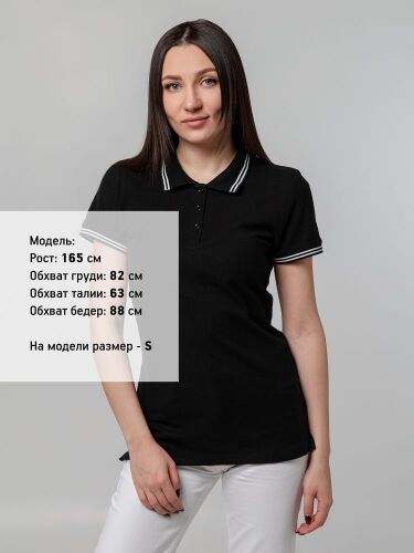 Рубашка поло женская Virma Stripes Lady, черная, размер M 3