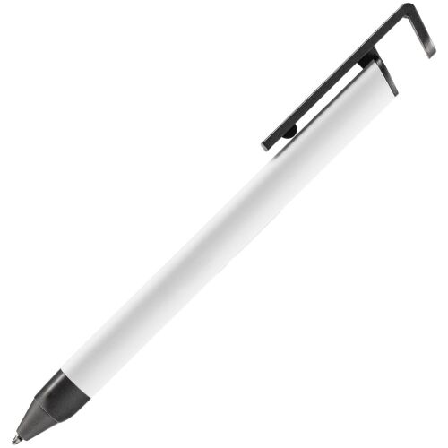 Ручка шариковая Standic с подставкой для телефона, белая 2