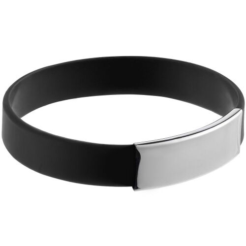 Силиконовый браслет Brisky с металлическим шильдом, черный 1