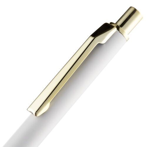 Ручка шариковая Lobby Soft Touch Gold, белая 5