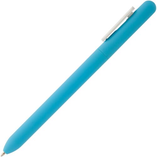 Ручка шариковая Swiper Soft Touch, голубая с белым 3