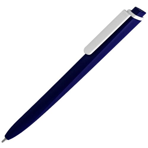 Ручка шариковая Pigra P02 Mat, темно-синяя с белым 1