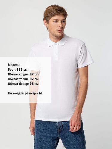 Рубашка поло мужская Summer 170 белая, размер M 3