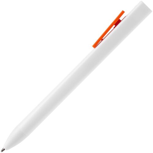 Ручка шариковая Swiper SQ, белая с оранжевым 2