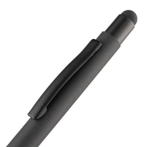 Ручка шариковая Digit Soft Touch со стилусом, черная 5