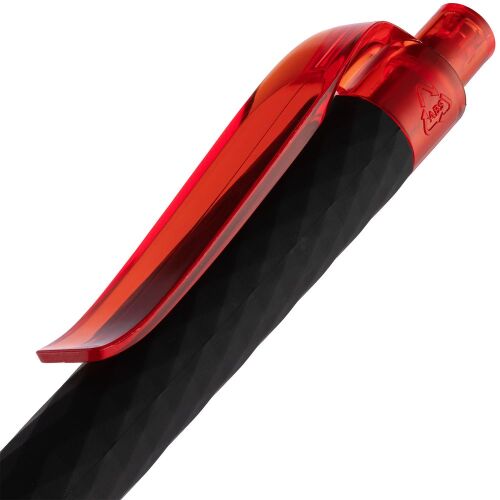 Ручка шариковая Prodir QS01 PRT-P Soft Touch, черная с красным 5