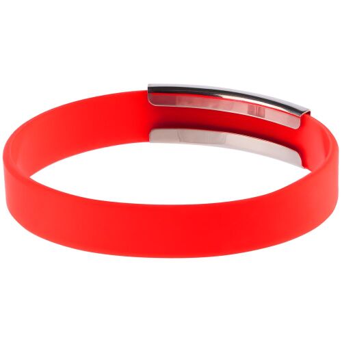 Силиконовый браслет Brisky с металлическим шильдом, красный 2