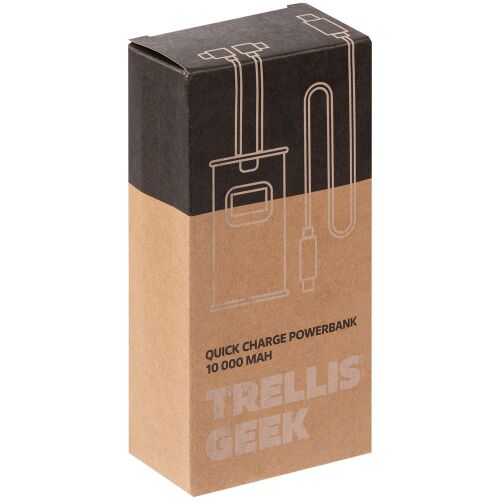 Аккумулятор c быстрой зарядкой Trellis Geek 10000 мАч, темно-сер 7