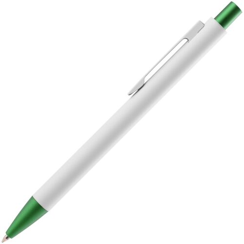 Ручка шариковая Chromatic White, белая с зеленым 2
