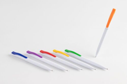 Ручка шариковая Pin, белая с фиолетовым 4
