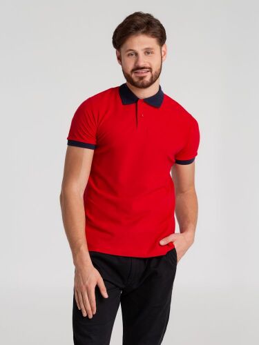Рубашка поло Prince 190, красная с темно-синим, размер XL 4