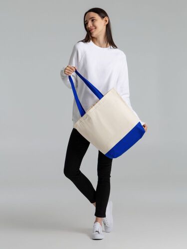 Холщовая сумка Shopaholic, ярко-синяя 6