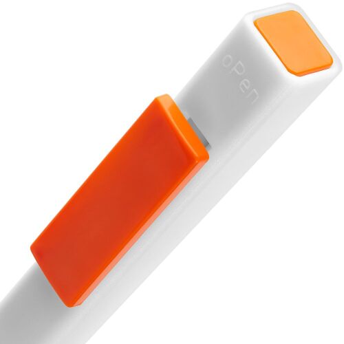 Ручка шариковая Swiper SQ, белая с оранжевым 3