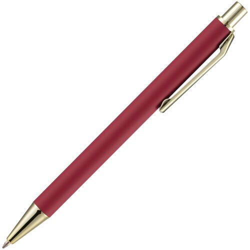 Ручка шариковая Lobby Soft Touch Gold, красная 3
