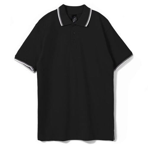 Рубашка поло мужская с контрастной отделкой Practice 270 черная, 1