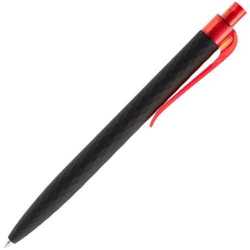 Ручка шариковая Prodir QS01 PRT-P Soft Touch, черная с красным 3