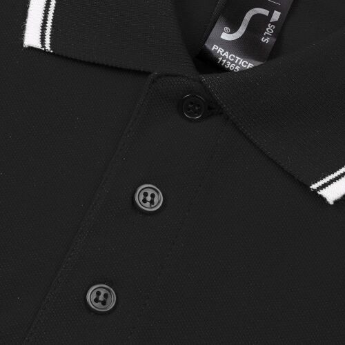 Рубашка поло мужская с контрастной отделкой Practice 270 черная, 3
