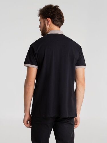 Рубашка поло Prince 190 черная с серым, размер XL 6