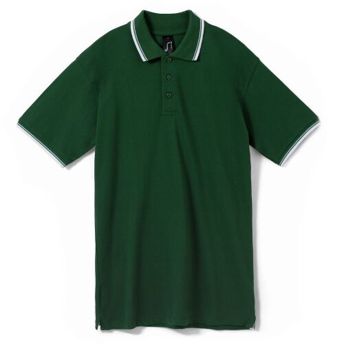 Рубашка поло мужская с контрастной отделкой Practice 270, зелены 1