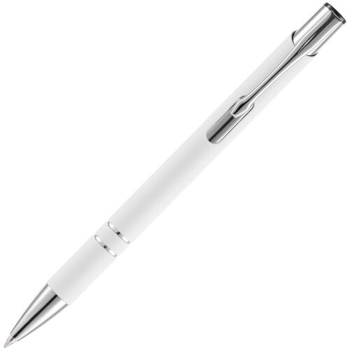 Ручка шариковая Keskus Soft Touch, белая 3