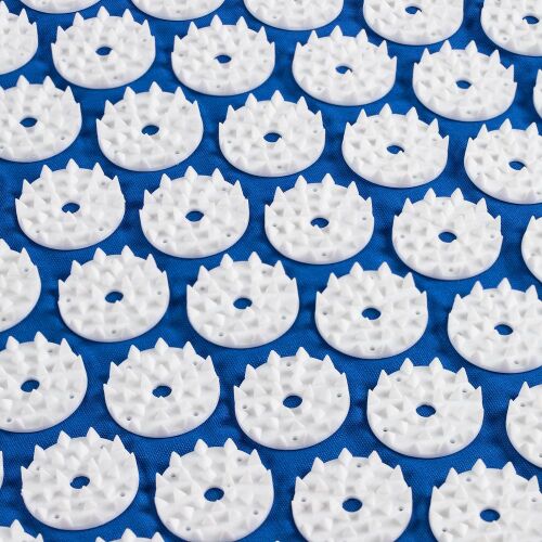 Массажный акупунктурный коврик с валиком Iglu, синий с белым 6