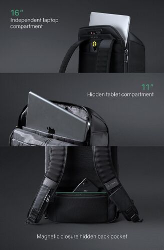 Рюкзак FlipPack 47х30х17 см, темно-зеленый/черный 8