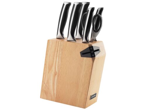 Набор из 5 кухонных ножей, ножниц и блока для ножей с ножеточкой 1