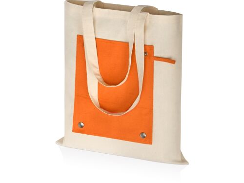 Складная хлопковая сумка для шопинга «Gross» с карманом, 180 г/м 9