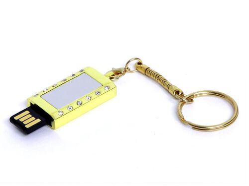 USB 2.0- флешка на 8 Гб «Кулон» с кристаллами и мини чипом 1