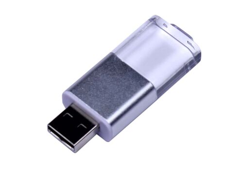 USB 2.0- флешка промо на 64 Гб прямоугольной формы, выдвижной ме 1