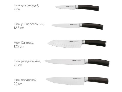 Набор из 5 кухонных ножей и блока для ножей с ножеточкой «DANA» 5