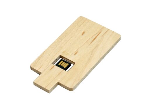 USB 2.0- флешка на 32 Гб в виде деревянной карточки с выдвижным  3