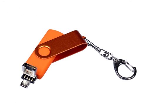 USB 2.0/micro USB/Type-С- флешка на 32 Гб 3-в-1 с поворотным мех 3