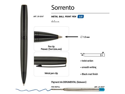 Ручка металлическая шариковая «Sorento» 3