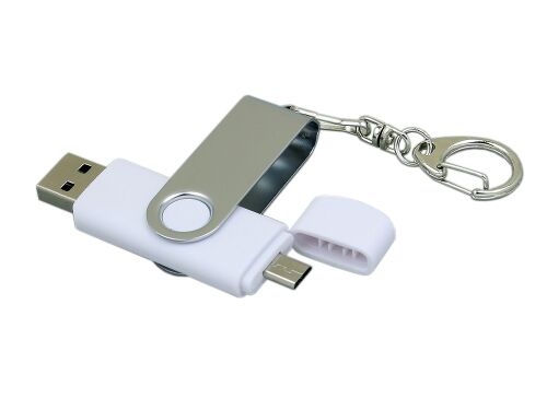 USB 2.0- флешка на 16 Гб с поворотным механизмом и дополнительны 2