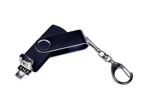 USB 2.0/micro USB/Type-C- флешка на 16 Гб c поворотным механизмо 3