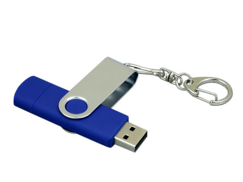 USB 2.0- флешка на 64 Гб с поворотным механизмом и дополнительны 3