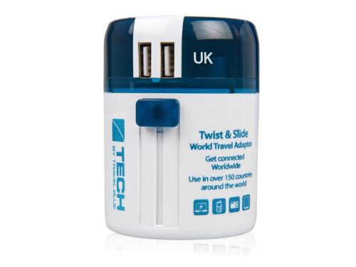 Адаптер с 2-мя USB-портами Twist & Slide 4