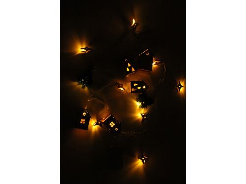 Елочная гирлянда с лампочками «Новогодняя» в деревянной подарочн 4