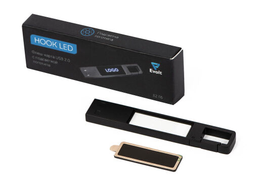USB 2.0- флешка на 32 Гб c подсветкой логотипа «Hook LED» 6