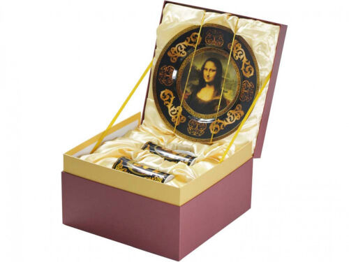 Подарочный набор «Мона Лиза»: блюдо для сладостей, две кружки 1