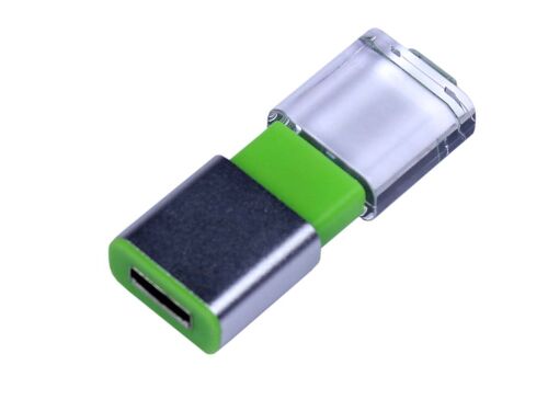 USB 2.0- флешка промо на 64 Гб прямоугольной формы, выдвижной ме 2