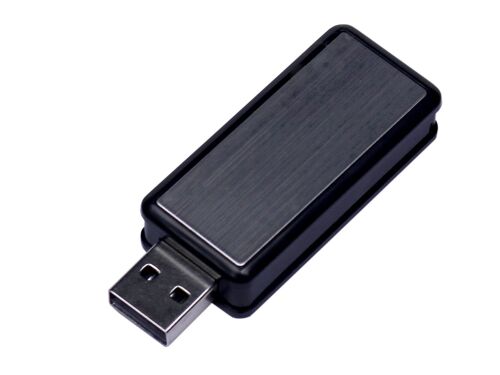 USB 2.0- флешка промо на 64 Гб прямоугольной формы, выдвижной ме 1